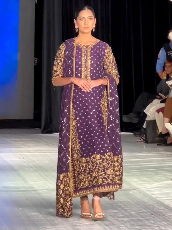 HARIS SHAKEEL - VOILET SILK